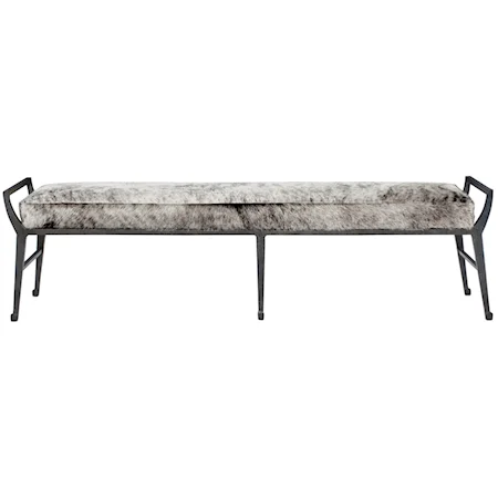 Contemporary Upholstered Bench with Exposed Metal Frame